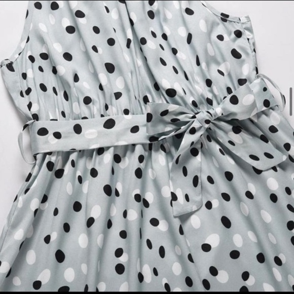 Elegant High Low Polka Dot Dress - Picture 6 of 7